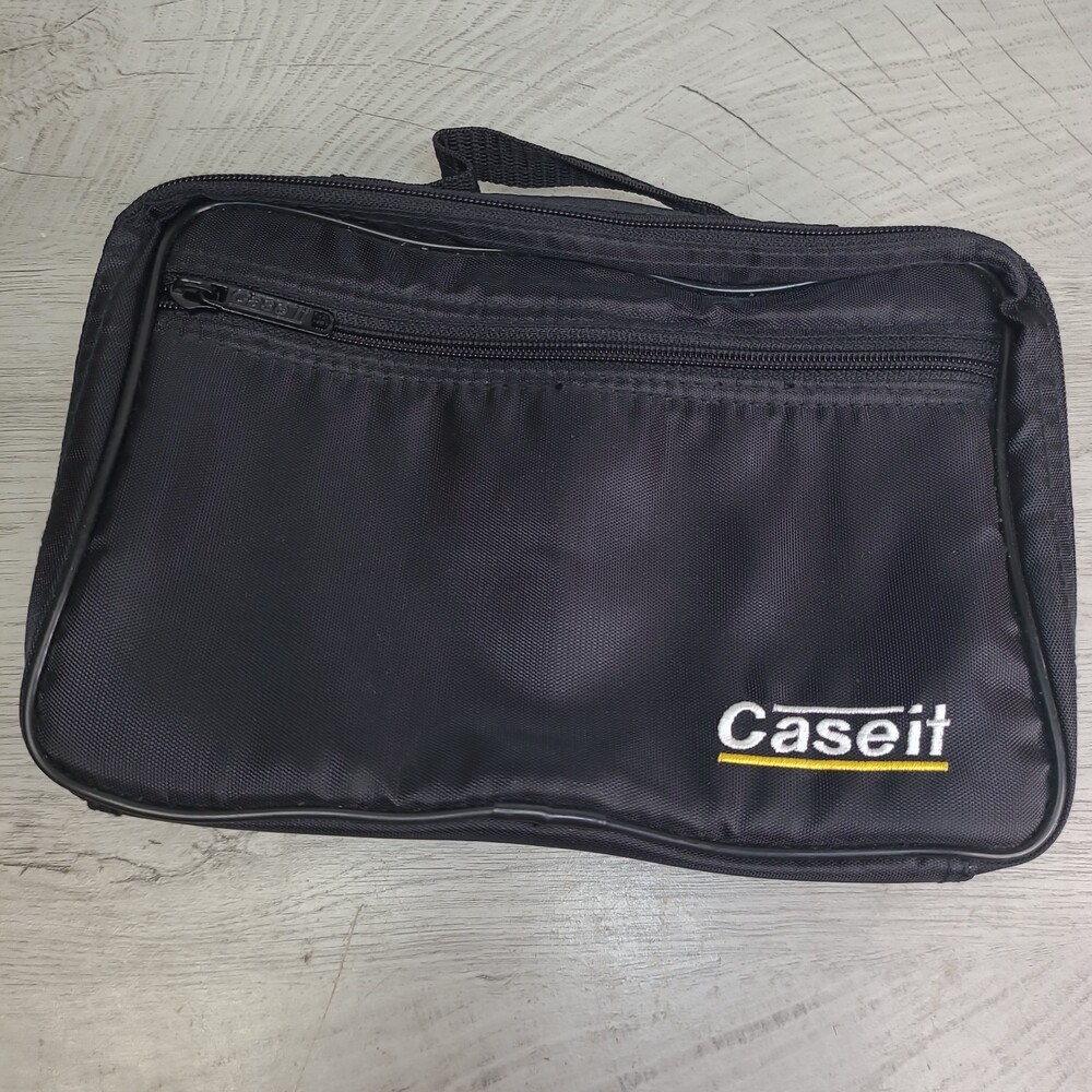 Case-it 16 Cassette Tape Storage Holder Travel Carry Bag Handle Black EUC